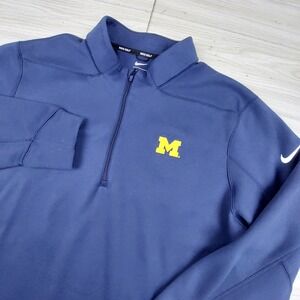 Nike Golf Michigan Wolverines Sweater 1/4 Zip Pullover Mens XXL Navy Blue Sports